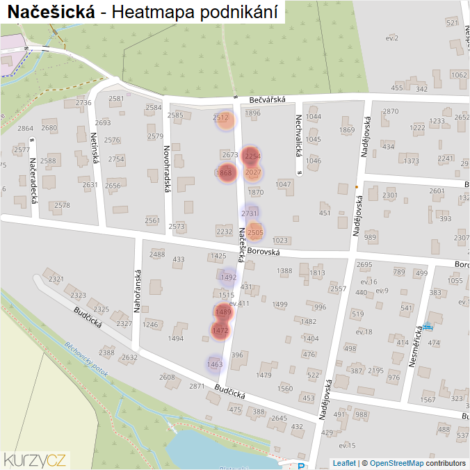 Mapa Načešická - Firmy v ulici.