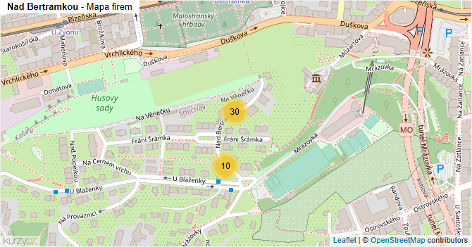 Nad Bertramkou - mapa firem