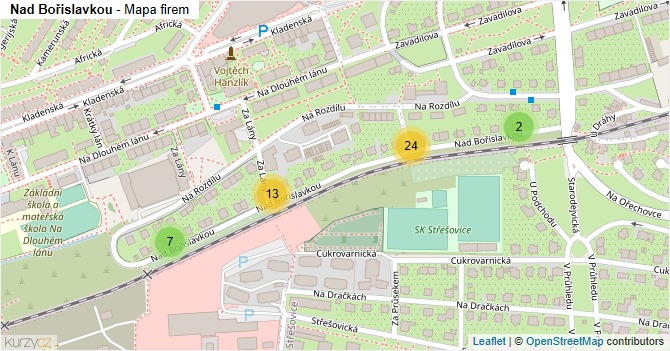 Nad Bořislavkou - mapa firem
