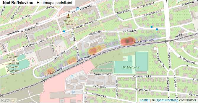 Nad Bořislavkou - mapa podnikání