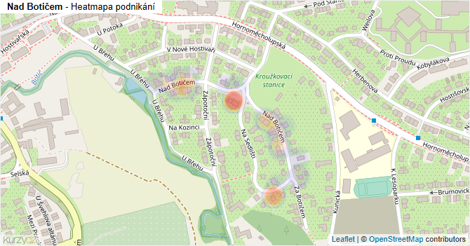 Nad Botičem - mapa podnikání