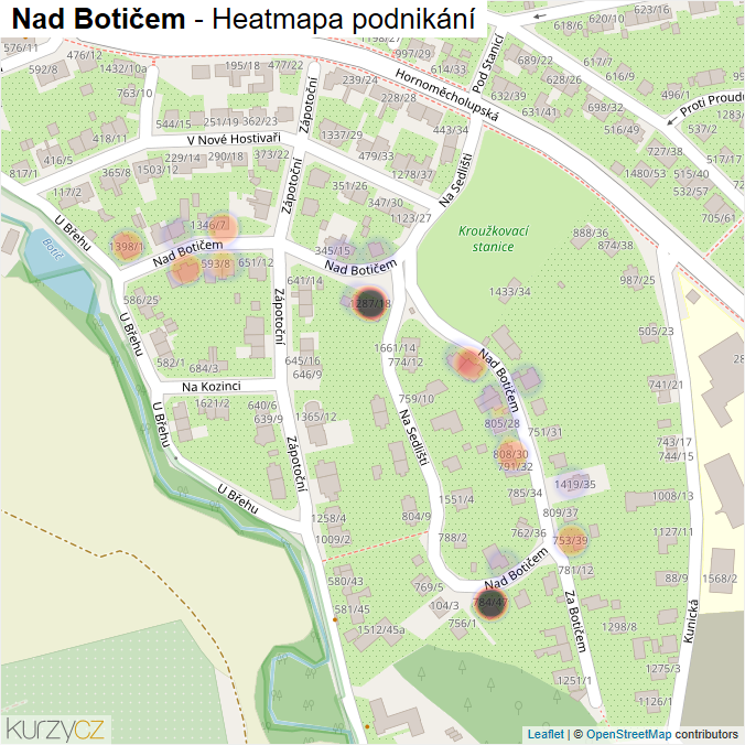 Mapa Nad Botičem - Firmy v ulici.
