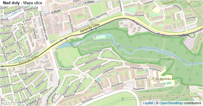 Nad doly - mapa ulice