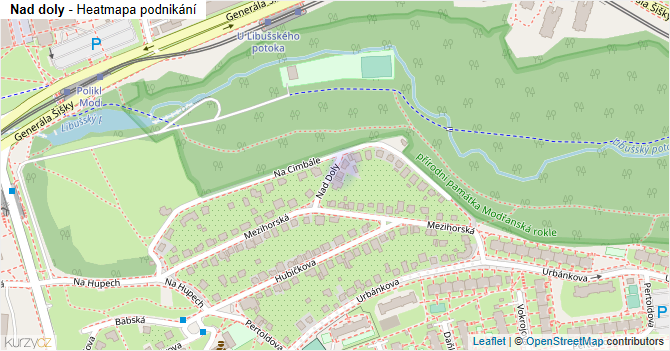 Nad doly - mapa podnikání