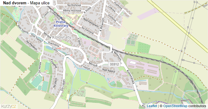 Nad dvorem - mapa ulice