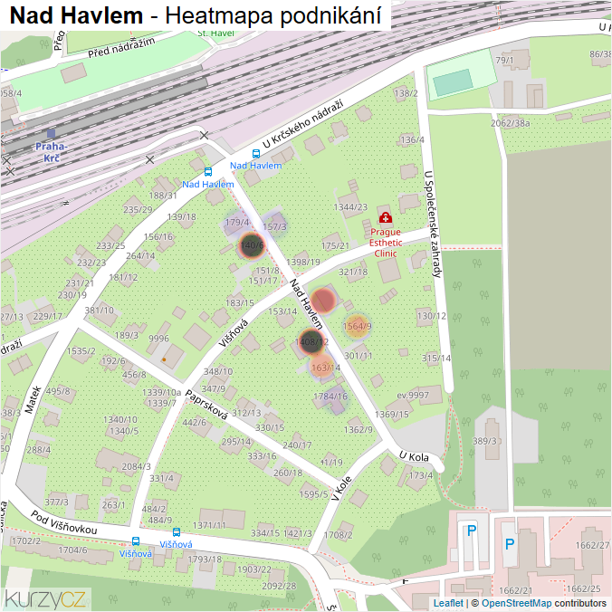 Mapa Nad Havlem - Firmy v ulici.