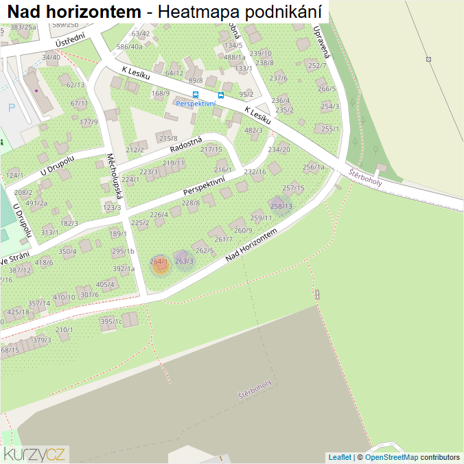 Mapa Nad horizontem - Firmy v ulici.
