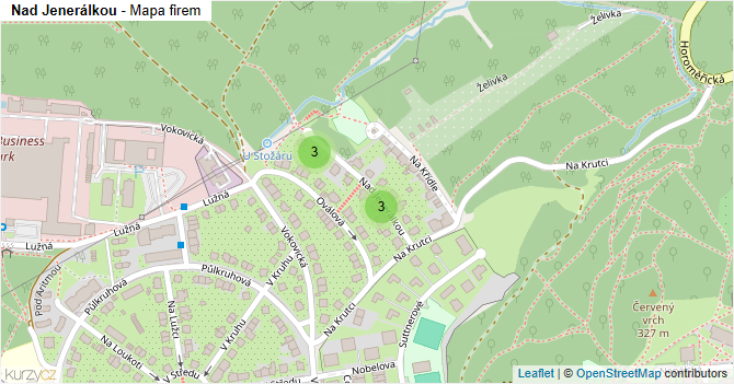 Nad Jenerálkou - mapa firem