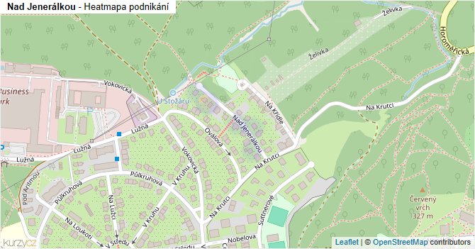 Nad Jenerálkou - mapa podnikání