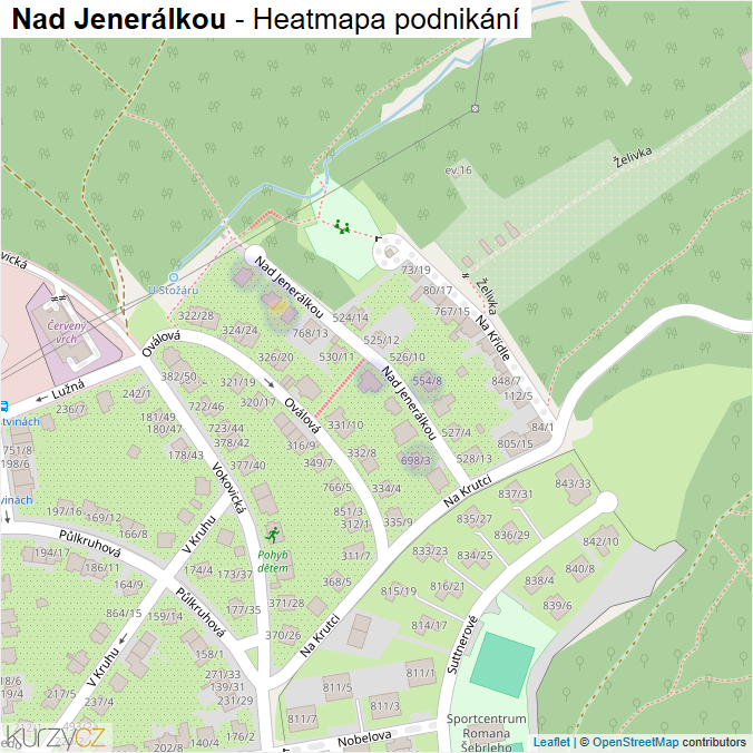 Mapa Nad Jenerálkou - Firmy v ulici.