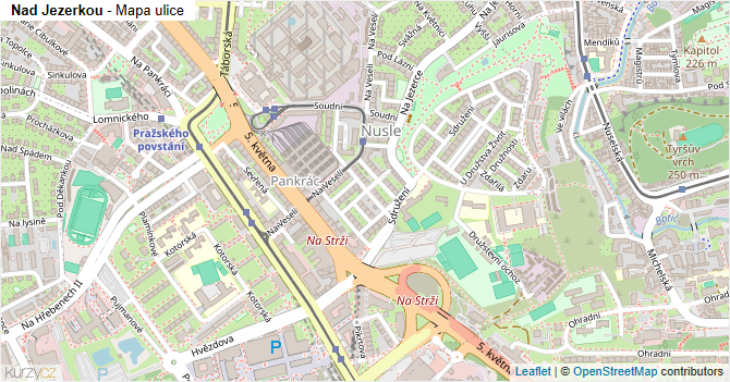 Nad Jezerkou - mapa ulice