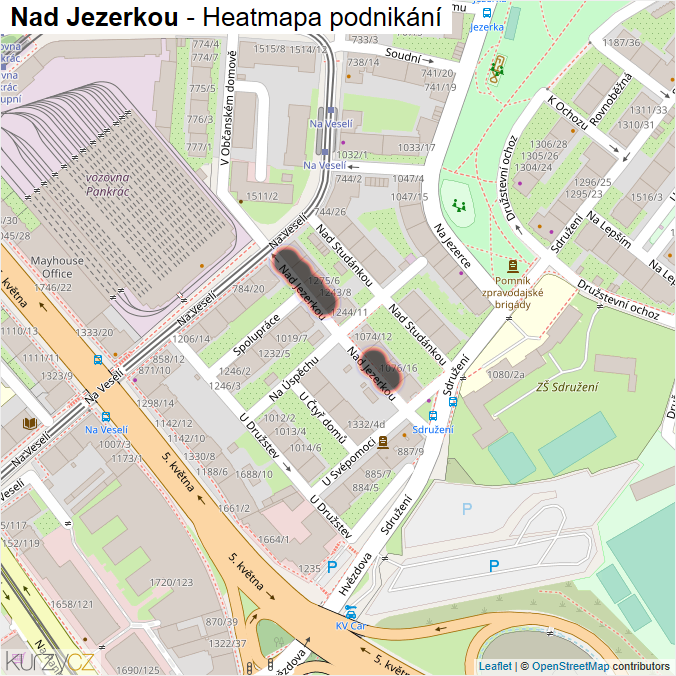 Mapa Nad Jezerkou - Firmy v ulici.