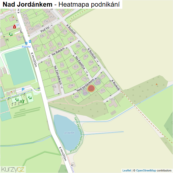 Mapa Nad Jordánkem - Firmy v ulici.