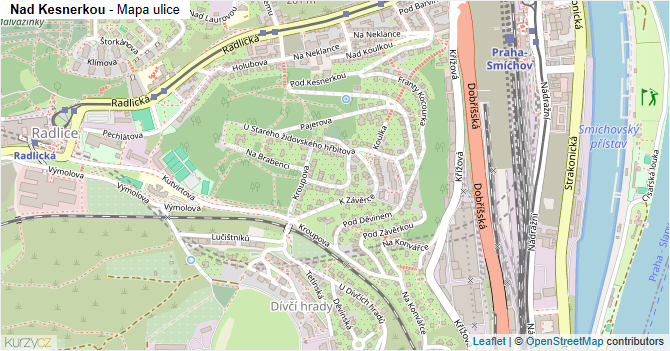 Nad Kesnerkou - mapa ulice