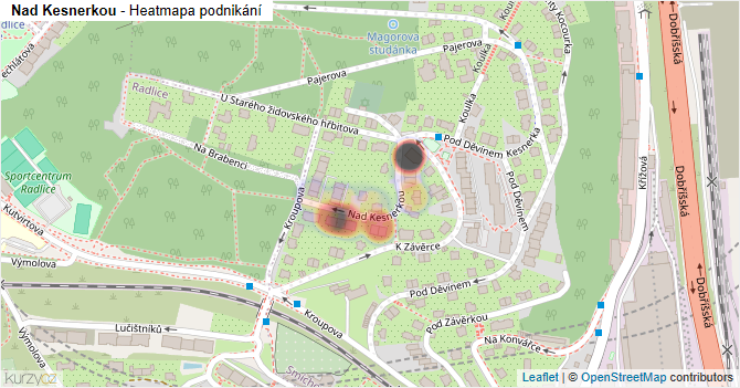 Nad Kesnerkou - mapa podnikání
