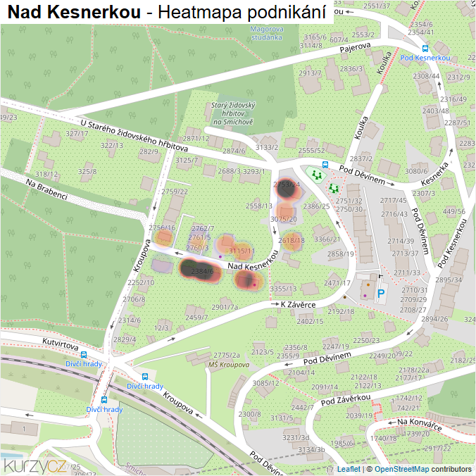 Mapa Nad Kesnerkou - Firmy v ulici.