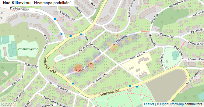 Nad Klikovkou - mapa podnikání