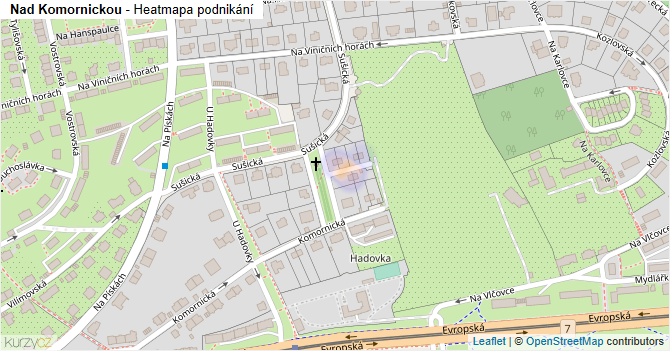 Nad Komornickou - mapa podnikání
