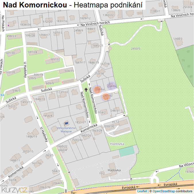 Mapa Nad Komornickou - Firmy v ulici.