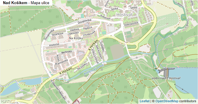 Nad Košíkem - mapa ulice