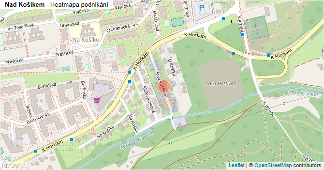 Nad Košíkem - mapa podnikání