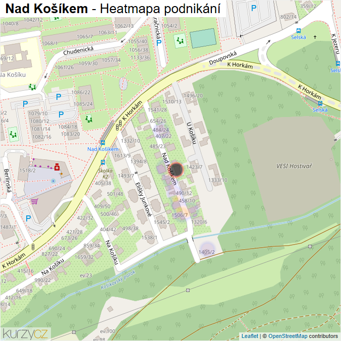 Mapa Nad Košíkem - Firmy v ulici.