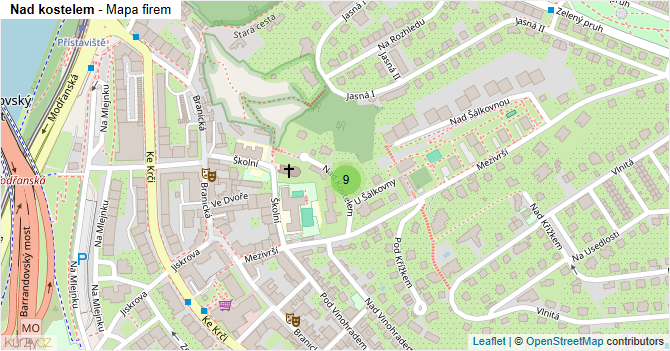 Nad kostelem - mapa firem