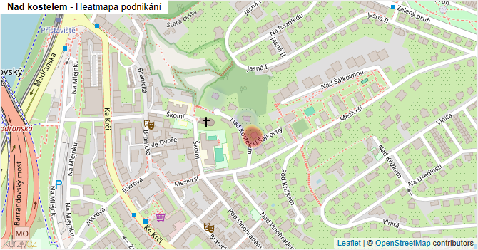 Nad kostelem - mapa podnikání