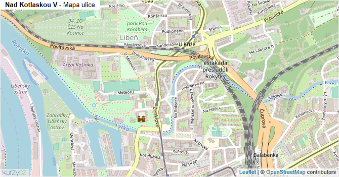 Nad Kotlaskou V - mapa ulice