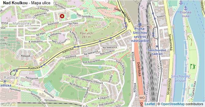 Nad Koulkou - mapa ulice