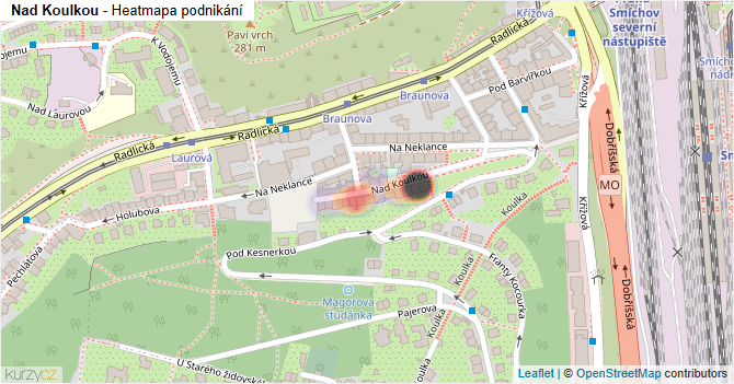 Nad Koulkou - mapa podnikání
