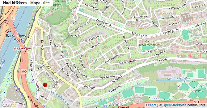 Nad křížkem - mapa ulice