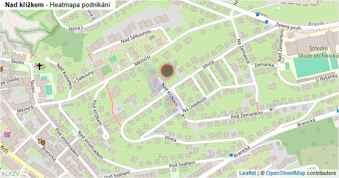Nad křížkem - mapa podnikání