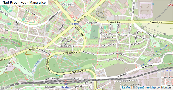 Nad Krocínkou - mapa ulice