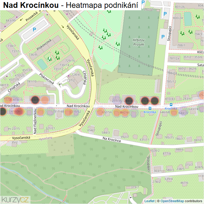 Mapa Nad Krocínkou - Firmy v ulici.