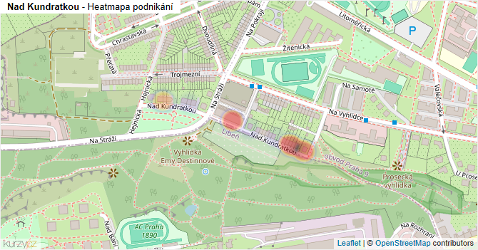 Nad Kundratkou - mapa podnikání