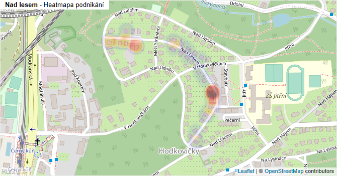 Nad lesem - mapa podnikání