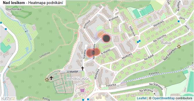 Nad lesíkem - mapa podnikání