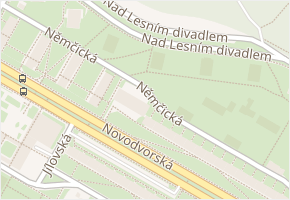 Nad lesním divadlem v obci Praha - mapa ulice