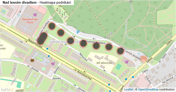 Nad lesním divadlem - mapa podnikání