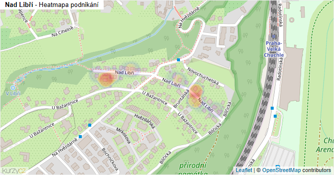 Nad Libří - mapa podnikání