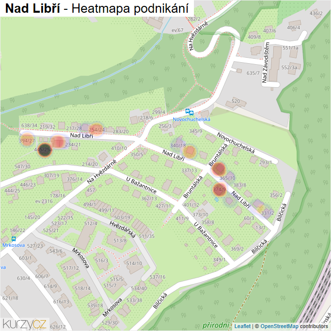 Mapa Nad Libří - Firmy v ulici.