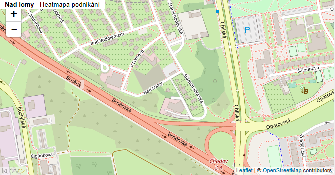 Nad lomy - mapa podnikání