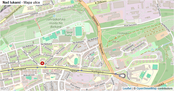 Nad lukami - mapa ulice