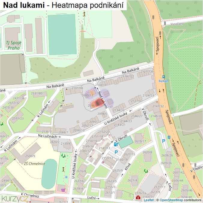 Mapa Nad lukami - Firmy v ulici.