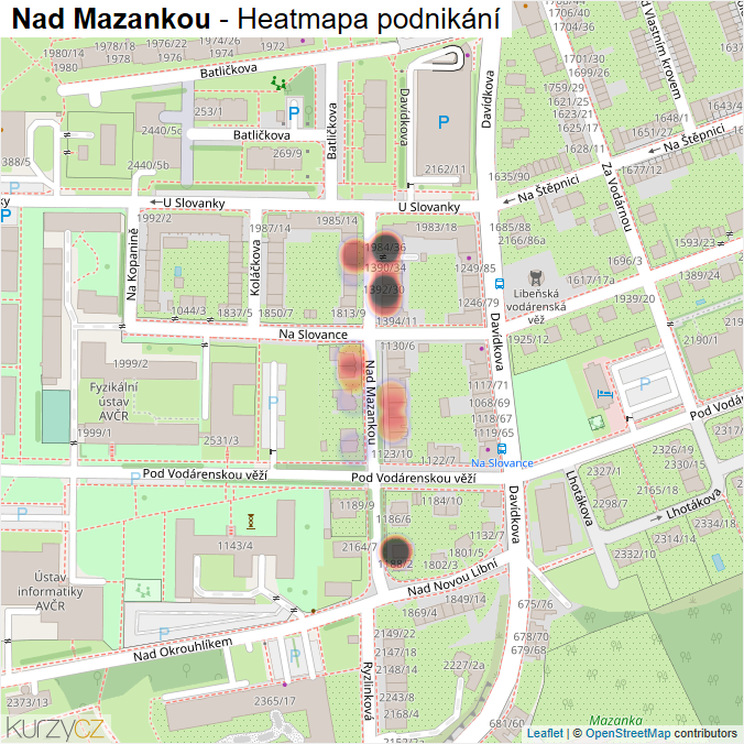 Mapa Nad Mazankou - Firmy v ulici.