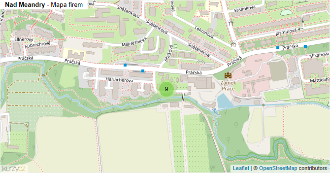 Nad Meandry - mapa firem
