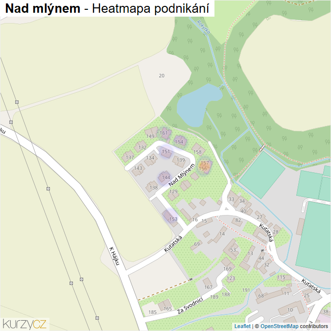 Mapa Nad mlýnem - Firmy v ulici.