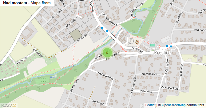 Nad mostem - mapa firem