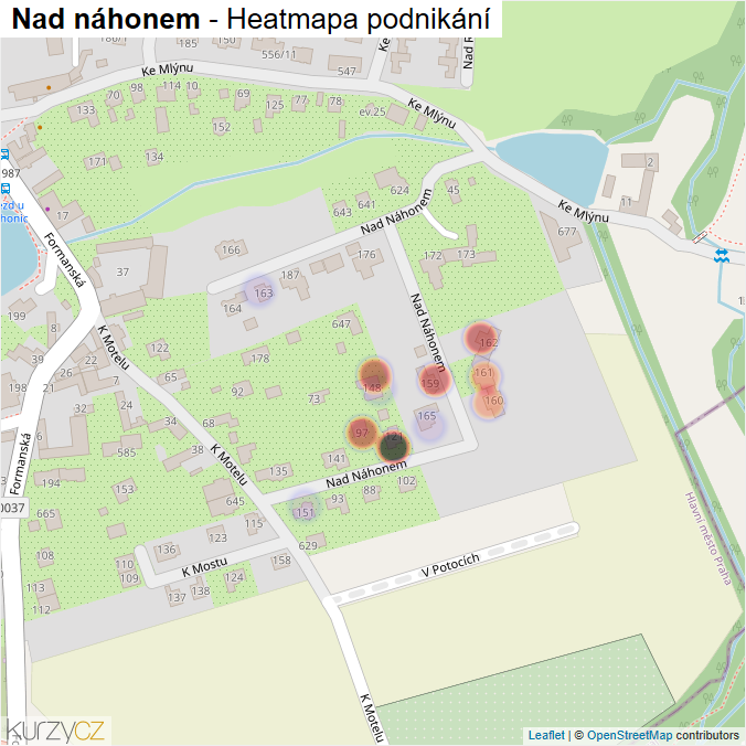 Mapa Nad náhonem - Firmy v ulici.